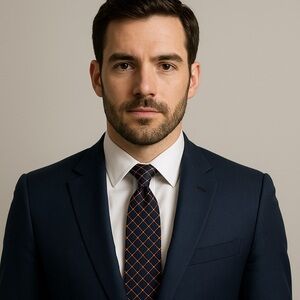 China Northwest Airlines Silk Necktie Navy Blue Geometric Pattern Men's Formal